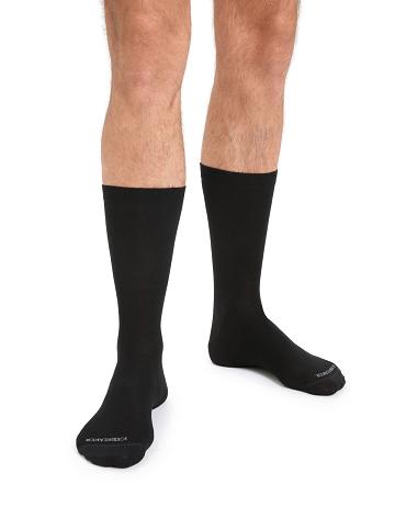 Chaussettes Icebreaker Merino Lifestyle Fine Gauge Crew Homme Noir | FR 1011LISH